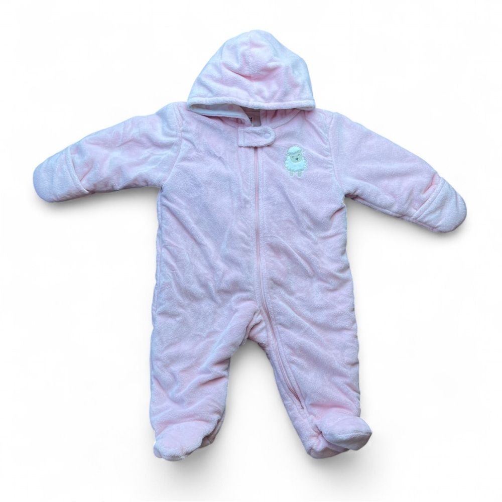 Pink Hooded Baby Snowsuit Size 3-6 Months